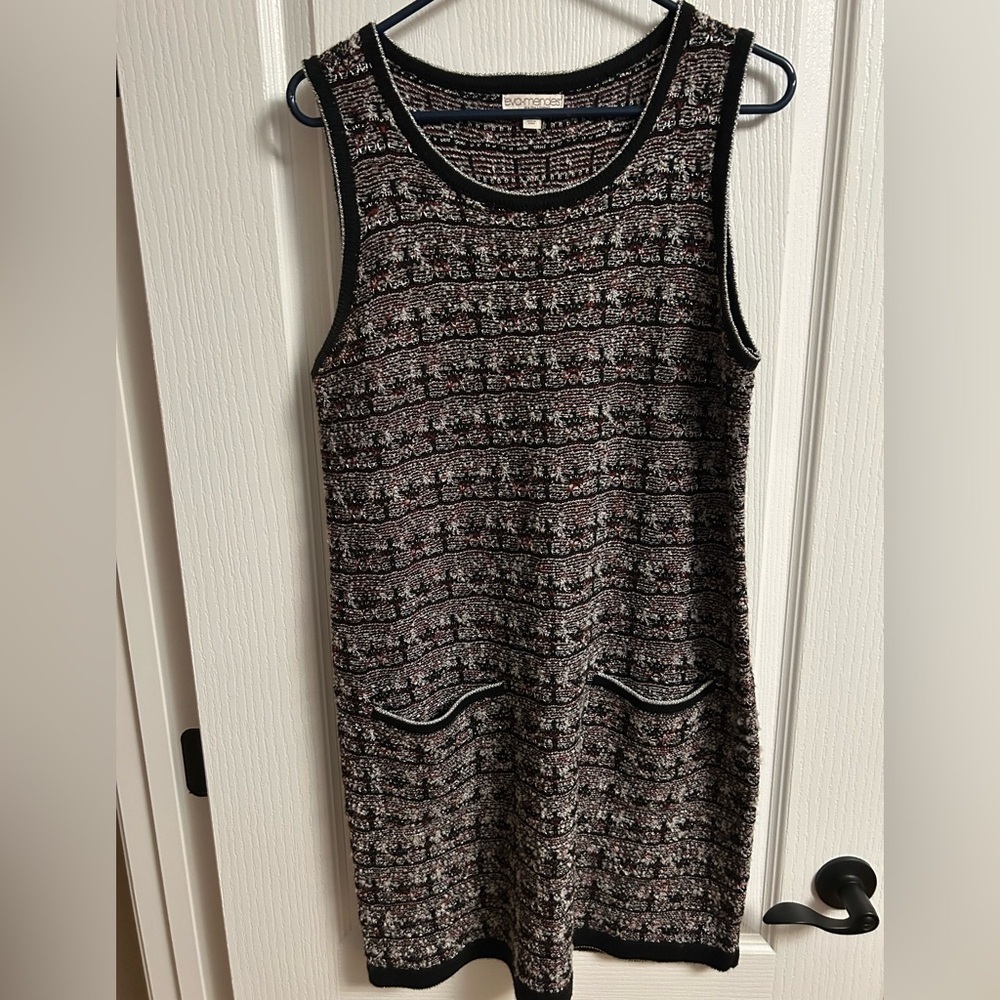 Eva Mendez Black and White Sleeveless Dress